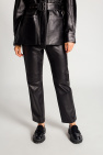 msgm black cropped jeans Leather trousers