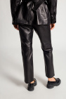 msgm black cropped jeans Leather trousers