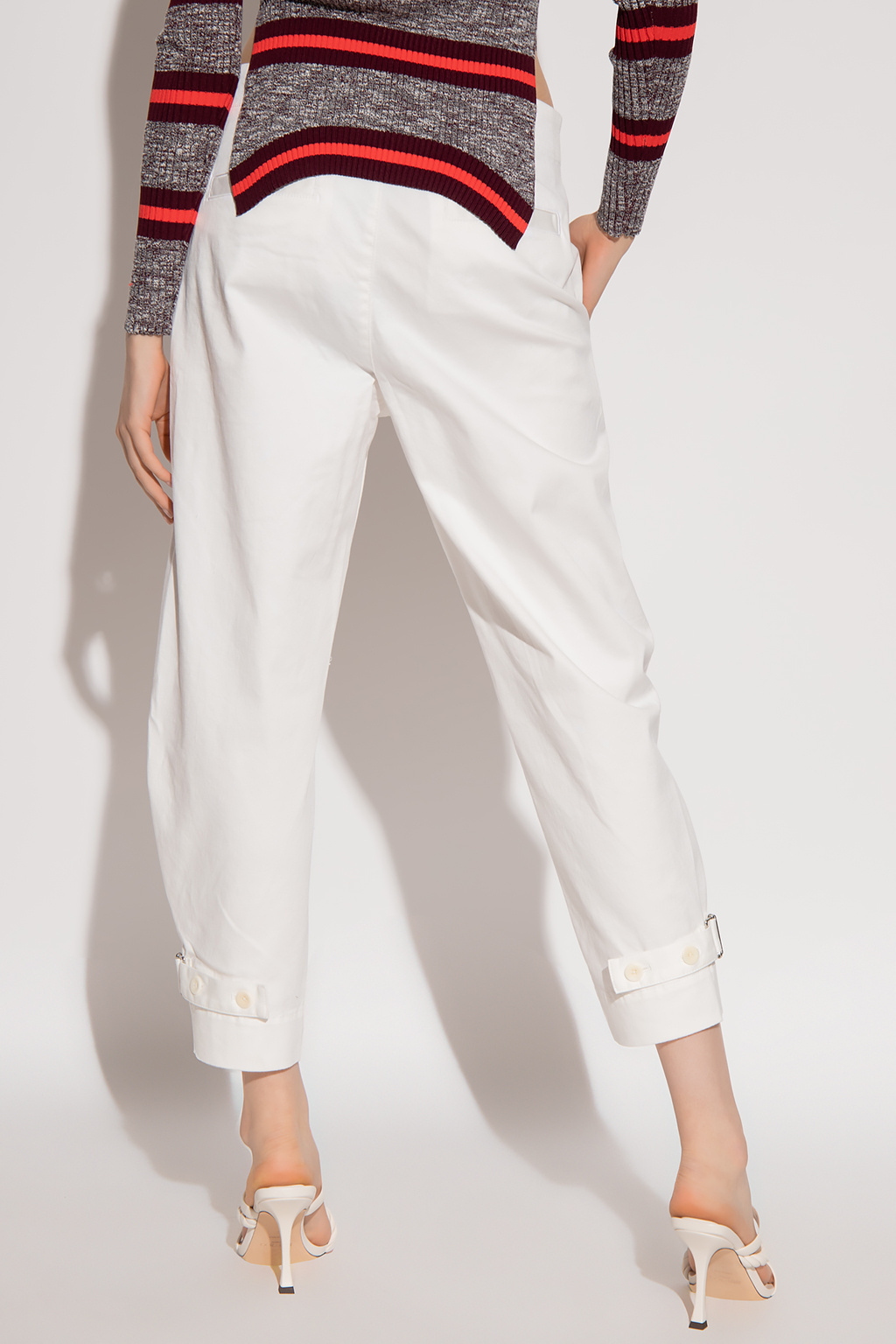 Mid Wash Mom Jeans Trousers with pockets