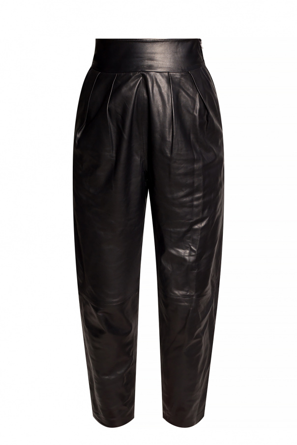 Iro High-waisted leather shirt trousers