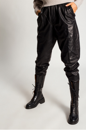 Iro High-waisted leather trousers