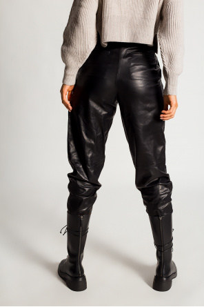 Iro High-waisted leather trousers