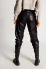 Iro High-waisted leather Adidas trousers