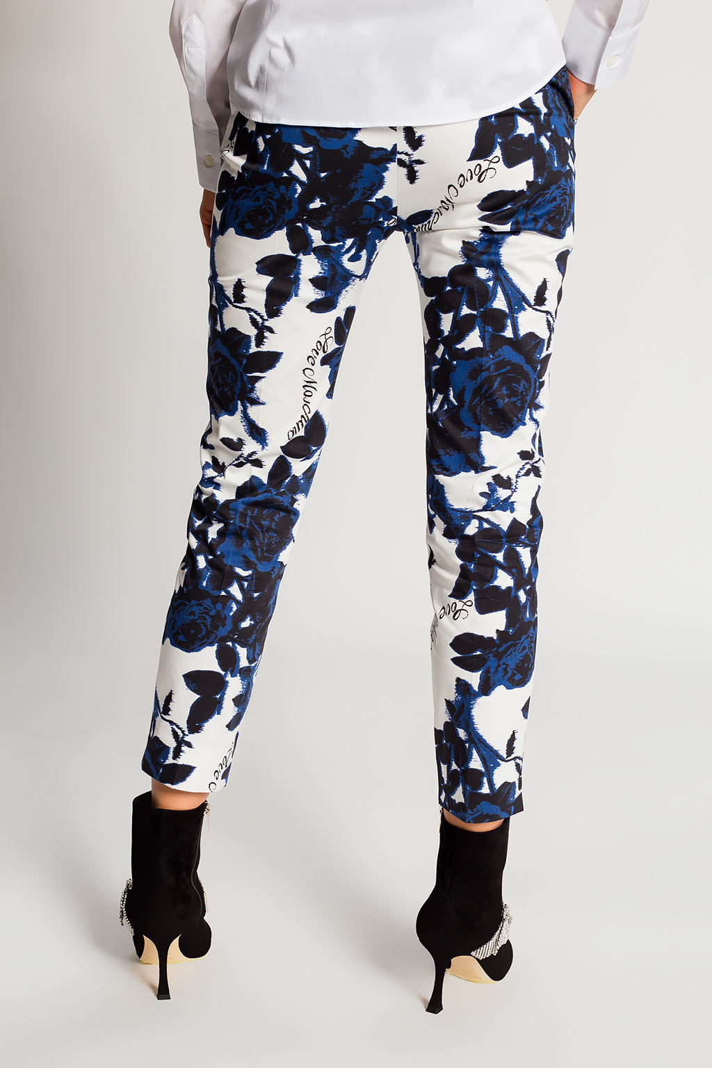 Love Moschino Floral-motif pleat-front trousers