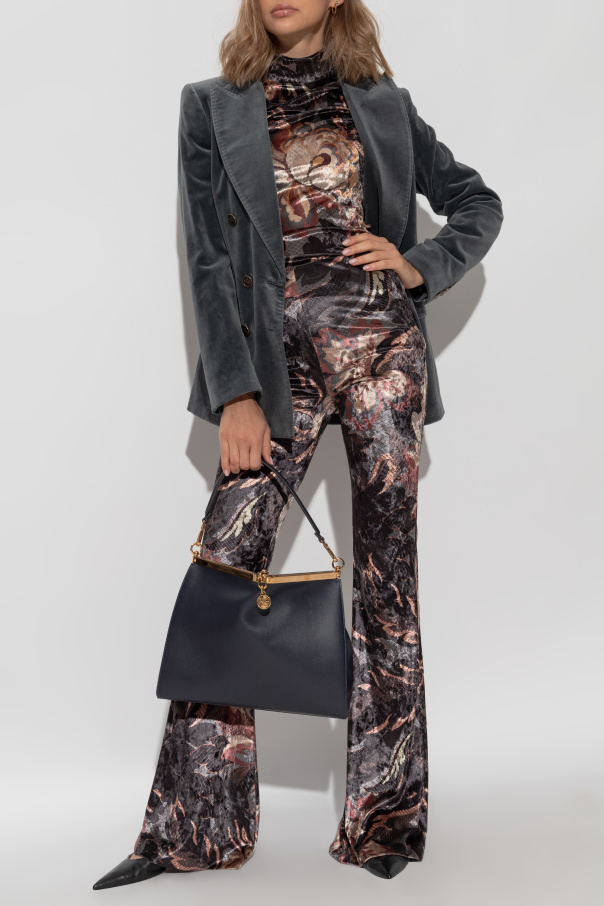 Etro Velvet trousers with flared legs