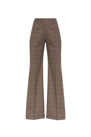 Plaid pattern trousers