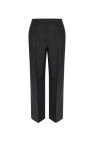 Etro GREY Creased trousers with decorative pattern