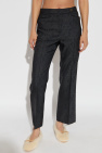 Etro GREY Creased trousers with decorative pattern