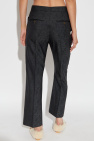 Etro GREY Creased trousers with decorative pattern
