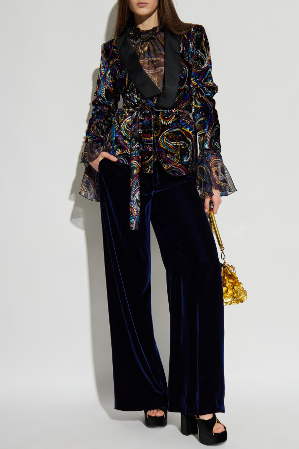 Etro Velvet wide-leg trousers