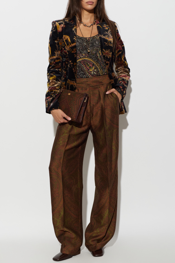 Etro Patterned crease trousers