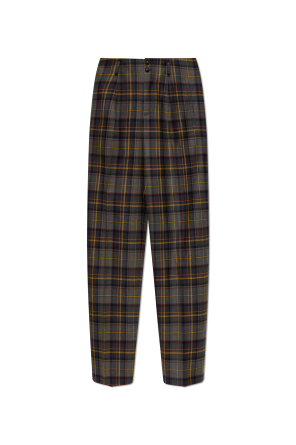 Wool pleated trousers
