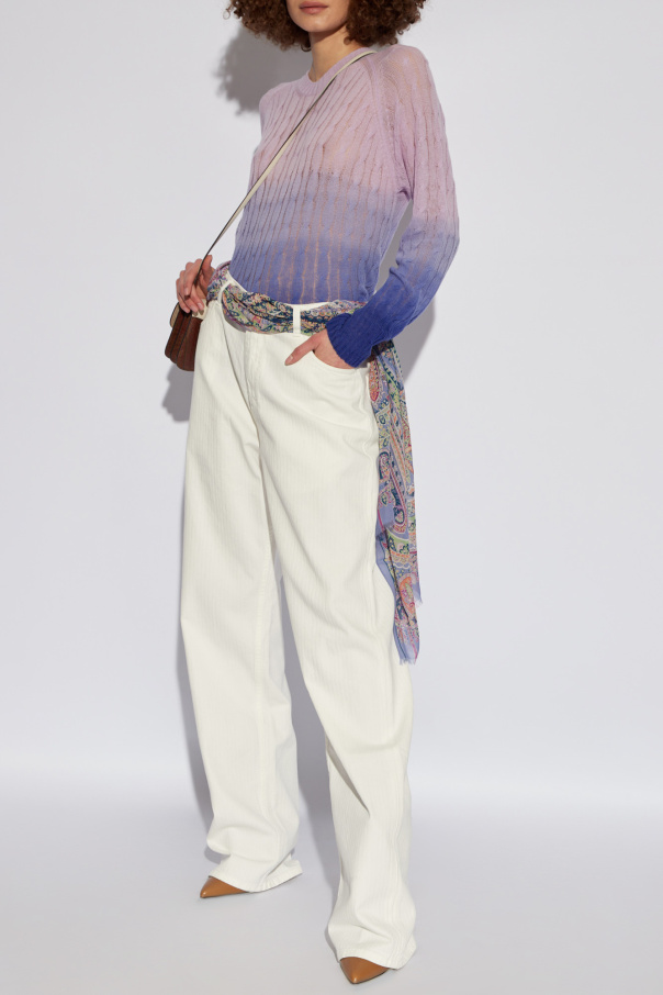 Etro trousers CASSIS with herringbone pattern