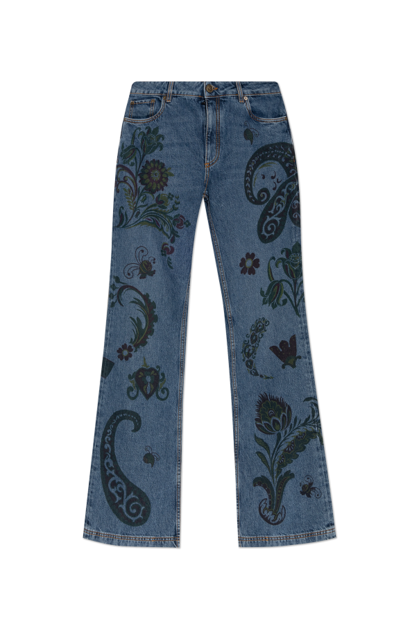 Jeans with colorful print od Etro
