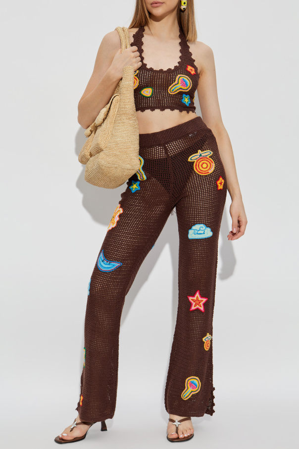 Casablanca Trousers with colourful embroidery