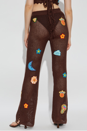 Casablanca Trousers with colourful embroidery