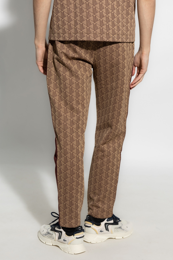 Lacoste Men's Monogram Print Track Pants XL / Beige/Brown