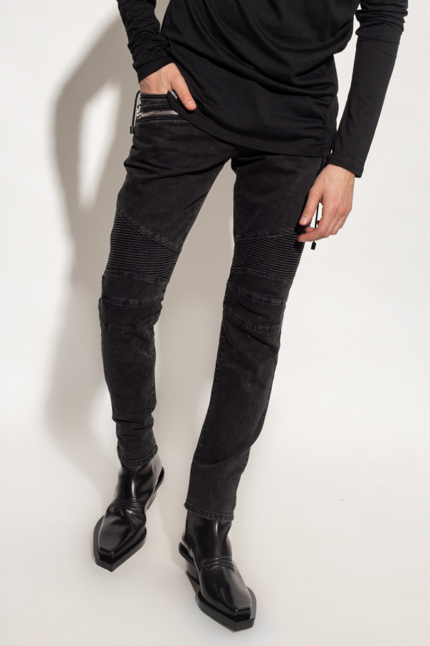 Black Jeans with logo Balmain - IetpShops Egypt - Balmain button