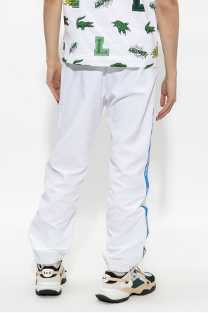lacoste wht Track pants with logo
