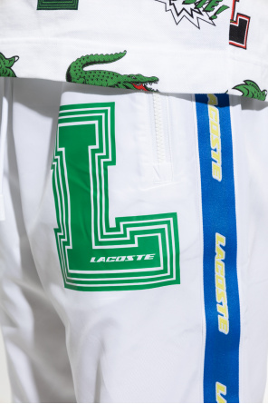 lacoste wht Track pants with logo
