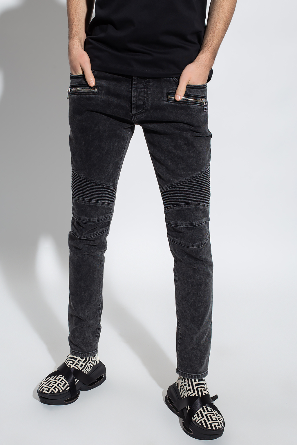 Balmain Balmain Kids slim-cut denim jeans Grau