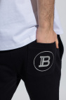 Balmain Balmain strapless rhinestone-logo swimsuit