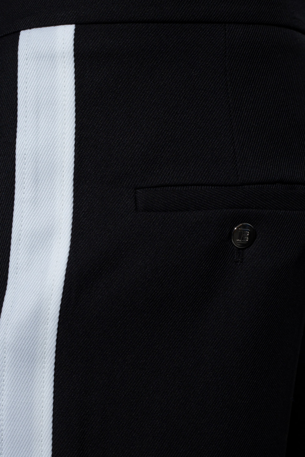 Ciro Kvittering Opbevares i køleskab Black Side stripe trousers Balmain - Vitkac France