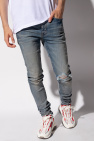 Amiri Light Blue Jeans For Girl With Patches