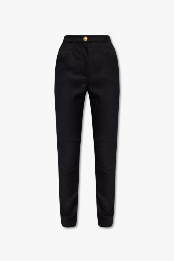 Balmain Wool asymmetric trousers