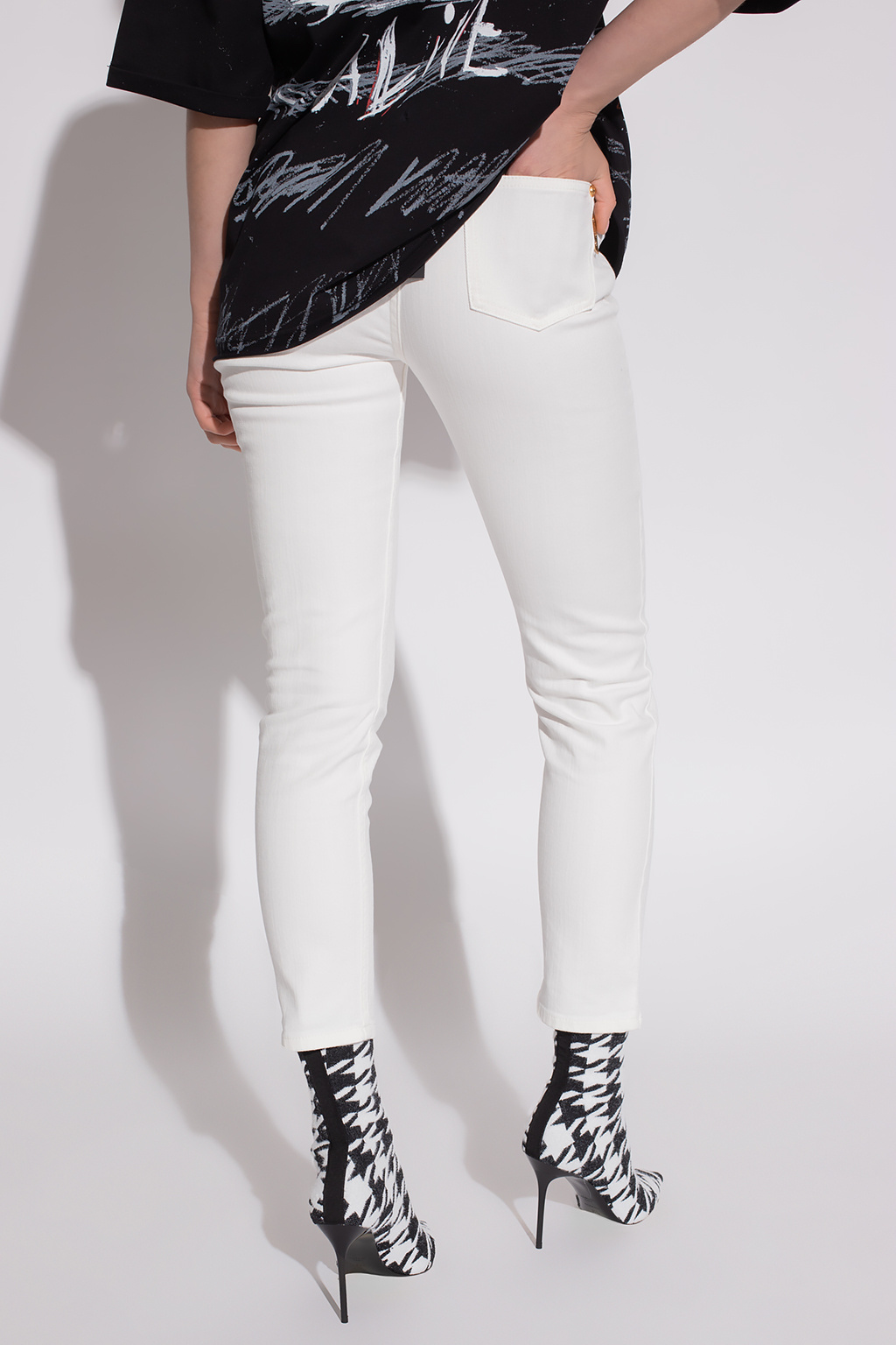 balmain sneakers High-waisted jeans