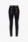 Balmain BLACK Leather trousers