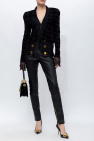 Balmain BLACK Leather trousers