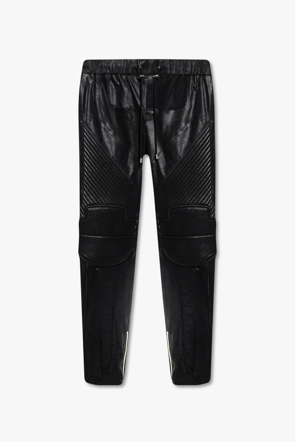 IetpShops Japan - Newalpha Cotton Pants - Black Leather trousers Balmain