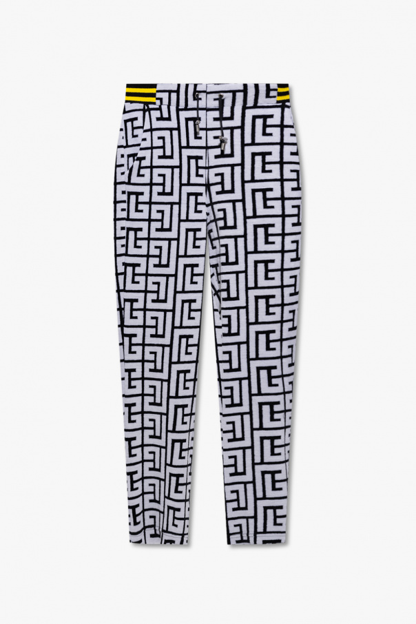 Balmain Georgette trousers with monogram