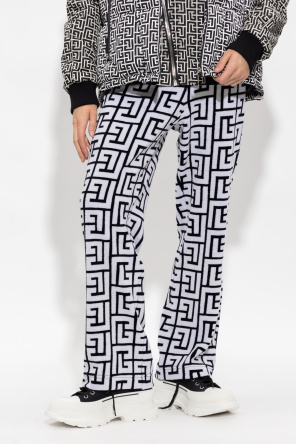 Balmain Georgette trousers with monogram