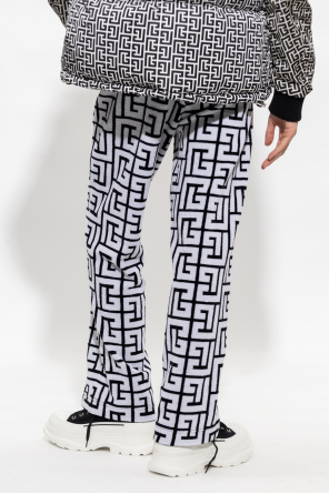 Balmain sequin trousers with monogram
