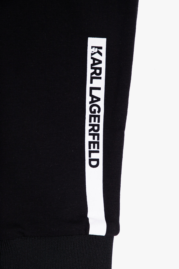 Karl Lagerfeld Kids CZARNY Spodnie dresowe z logo