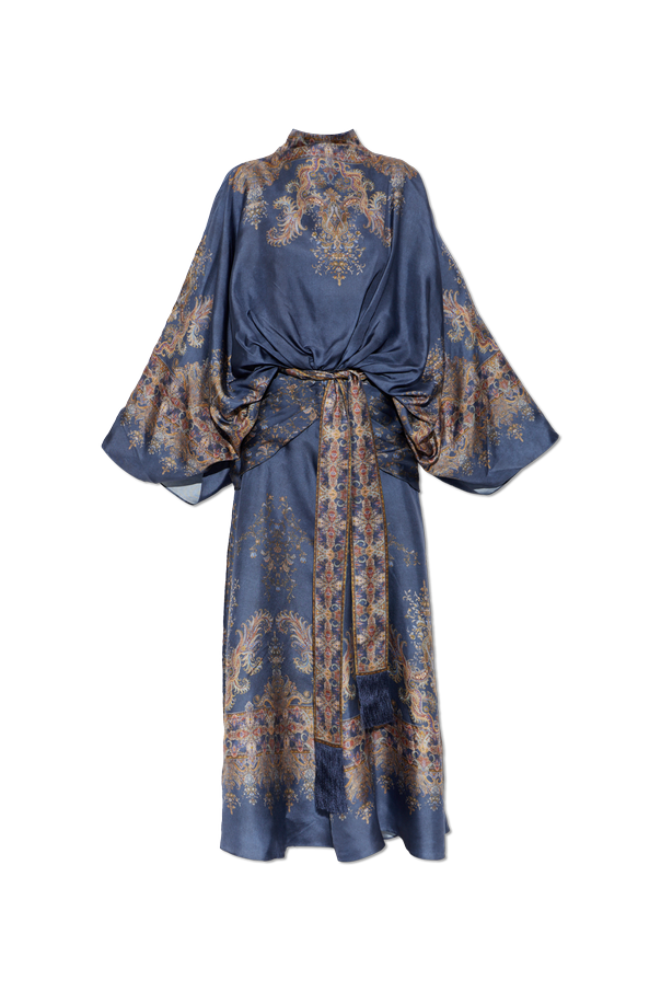 Silk dress with draping at the waist od Zimmermann