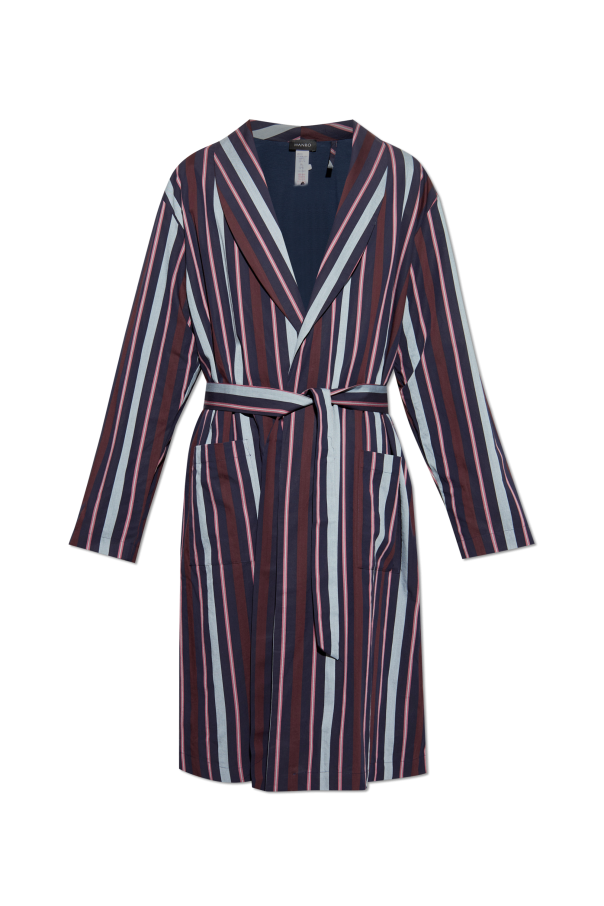 Hanro Robe with striped pattern