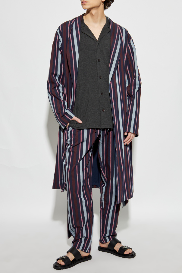 Hanro Robe with striped pattern