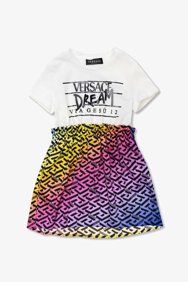 Versace Kids Molo stonewash denim shorts