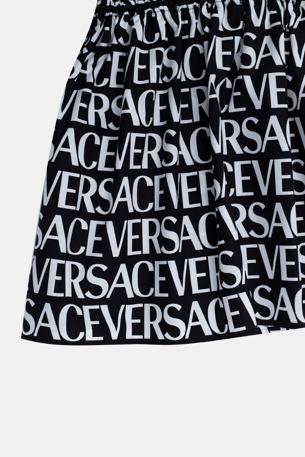 Versace Kids Under Armour play up 2 in 1 shorts in black and white