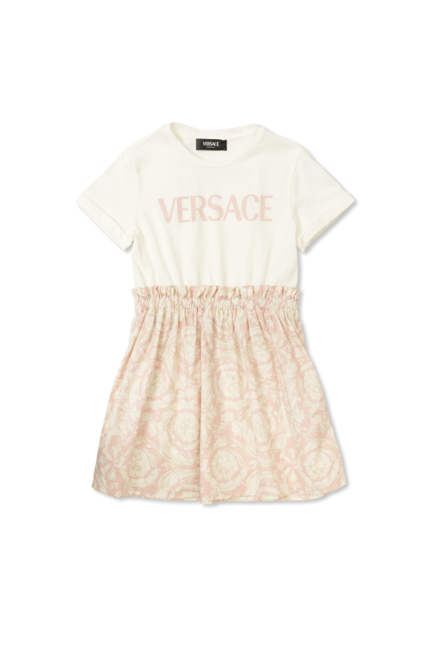 Versace Kids Dress with `Barocco` print