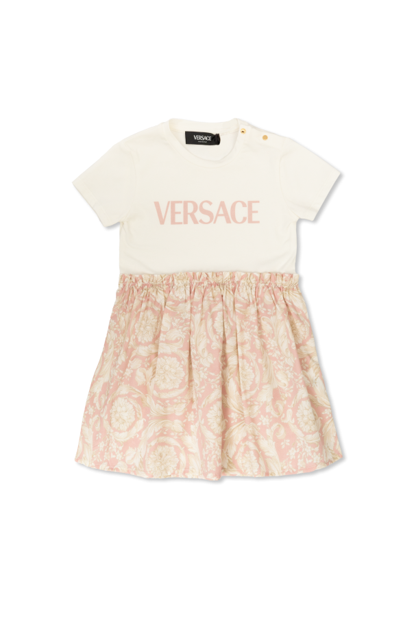 Versace Kids Dress with `Barocco` print