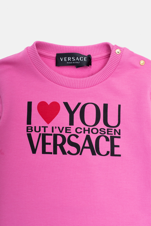 Versace Kids Daisy Street Plus long sleeve mini smock dress in pastel cord