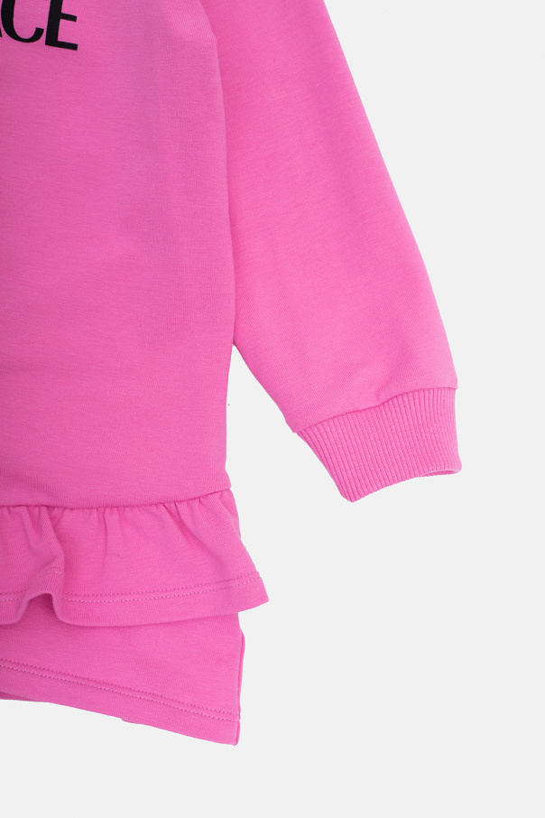 Versace Kids La Stupenderia grid-print chambray shorts