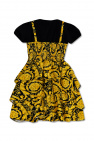 Versace Kid Floral Print Tulle Bandeau Maxi Dress