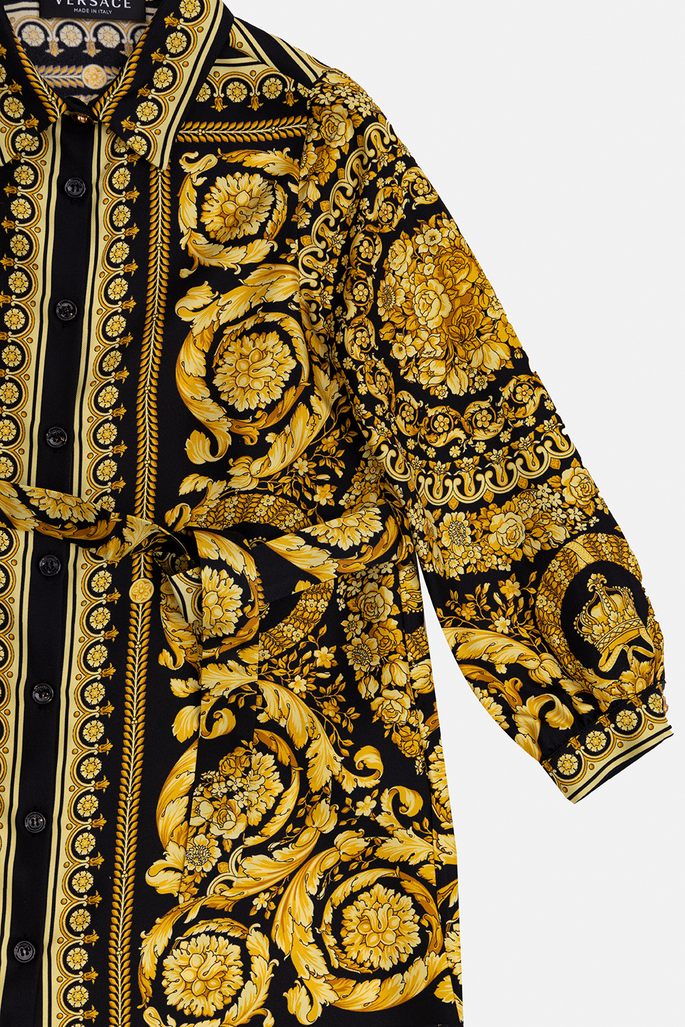 Versace Barocco Kids Silk Dress, Female, Print, 14A