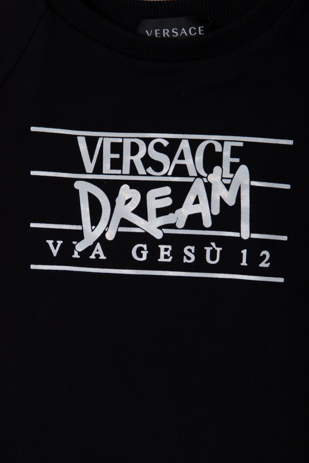 Versace Kids Dress with ‘Dream via Gesu’ print