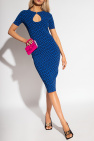 Versace pinstriped dress with La Greca pattern